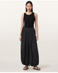AllSaints - Eshe Loose Fit Satin Trousers - Lyst