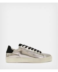AllSaints Shana Leather Lace Up Sneakers - Metallic