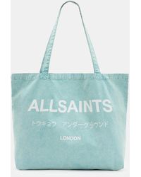 AllSaints - Underground Logo Printed Tote Bag - Lyst