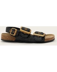 AllSaints - Staffa Raffia Buckle Sandals - Lyst