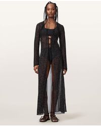 AllSaints - Zalia Monochromatic Animal Print Maxi Dress - Lyst