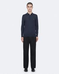 AllSaints - Mode Merino Long Sleeve Polo Shirt,, Marley - Lyst