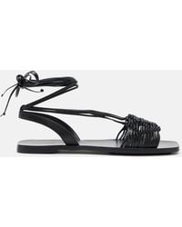 AllSaints - Donna Leather Rope Strappy Sandals, - Lyst