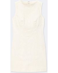 AllSaints - Vee Perforated Leather Mini Dress - Lyst