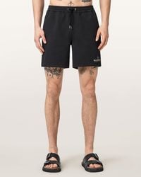 AllSaints - Emblem Slim Fit Swim Shorts - Lyst