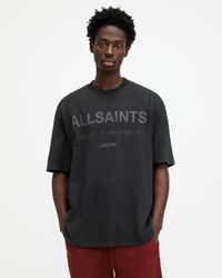 AllSaints - Laser Underground Logo Oversized T-shirt, - Lyst