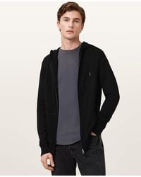AllSaints - Mode Merino Zip Up Ramskull Hoodie - Lyst