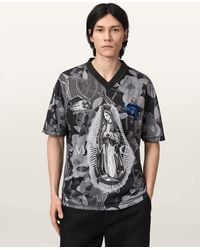 AllSaints - Puerto Oversized Short Sleeve Soccer Shirt - Lyst