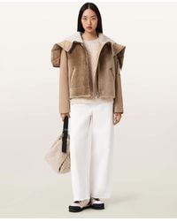 AllSaints - Dexter Shearling Bomber Jacket - Lyst