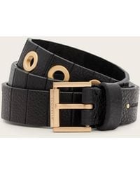 AllSaints - Kylin Skinny Leather Eyelet Belt - Lyst