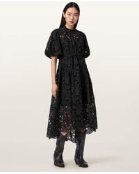 AllSaints - Odette Broiderie Anglais Maxi Dress - Lyst