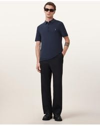 AllSaints - Mode Merino Short Sleeve Ramskull Polo Shirt - Lyst