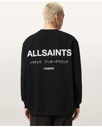 AllSaints - Underground Relaxed Fit Crew Neck Sweatshirt - Lyst