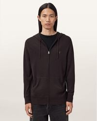 AllSaints - Mode Merino Zip Up Ramskull Hoodie - Lyst
