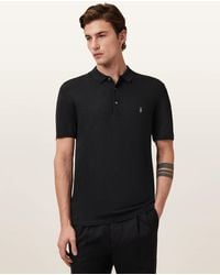 AllSaints - Mode Merino Short Sleeve Ramskull Polo Shirt - Lyst
