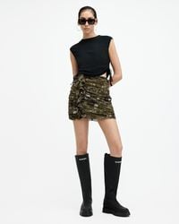 AllSaints - Gloria Mesh Floral Print Kora Mini Skirt - Lyst