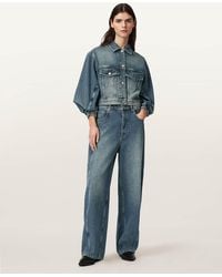 AllSaints - Carter Stripe Mid Rise Denim Jeans - Lyst