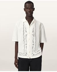 AllSaints - Field Oversized Short Sleeve Cotton Shirt - Lyst