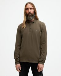 AllSaints - Reform Long Sleeve Ramskull Polo Shirt, - Lyst
