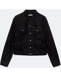 AllSaints - Flocked Denim Trucker Jacket - Lyst