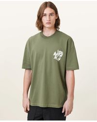 AllSaints - Orlando Logo Print Oversized T-Shirt - Lyst