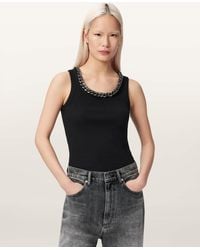 AllSaints - Lucy Sleeveless Slim Fit Ribbed Tank Top - Lyst