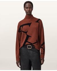 AllSaints - A Star Wool Blend Sweater - Lyst