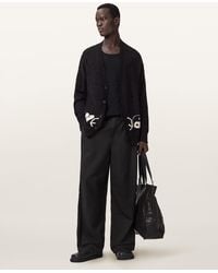 AllSaints - Echo Linen Blend Barrel Leg Pants - Lyst