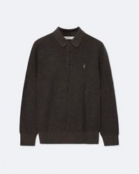 AllSaints - Aspen Long-Sleeve Polo Shirt - Lyst