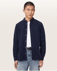 AllSaints - Birchwood Ramskull Long Sleeve Corduroy Shirt - Lyst