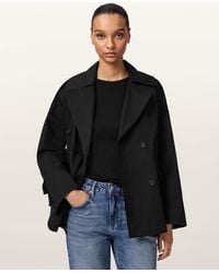 AllSaints - Connie Relaxed Fit Double Breasted Trench Coat - Lyst