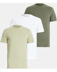 AllSaints - Brace Brushed Cotton T-shirts 3 Pack, - Lyst