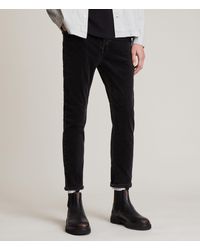 AllSaints Men's Dean Corduroy Cropped Slim Jeans - Black