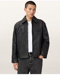 AllSaints - Williams X Garrison Leather Jacket - Lyst