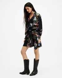 AllSaints - Maria Sanibel Floral Printed Mini Skirt, - Lyst