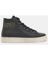 AllSaints - Tana Leather High Top Trainers - Lyst
