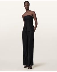 AllSaints - Charley Bodycon Fit Linen Blend Bodice - Lyst
