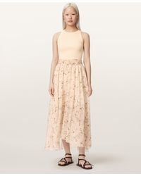AllSaints - Zenia Sleeveless Knit Woven Midi Dress - Lyst