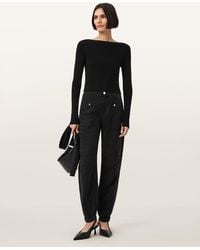 AllSaints - Lyocell/Linen Val Cargo Linen Blend Trousers, /Us 2 - Lyst