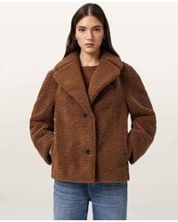 AllSaints - Eddie Faux Teddy Jacket - Lyst