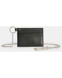 AllSaints - Makoto Chain Leather Cardholder Wallet - Lyst