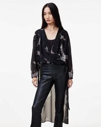 AllSaints - Avala Printed Draped Top,, Spell - Lyst