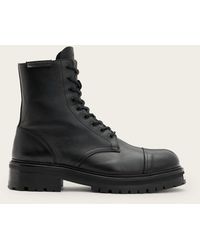 AllSaints - Hank Chunky Leather Boots - Lyst