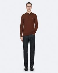 AllSaints - Mode Merino Long Sleeve Ramskull Polo Shirt - Lyst