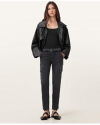 AllSaints - Duran Skinny Denim Cargo Jeans - Lyst