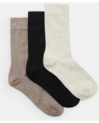 AllSaints - Adan Ramskull Embroidered Socks 3 Pack - Lyst