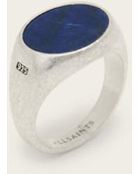 AllSaints - Owen Inky Stone Sterling Ring - Lyst