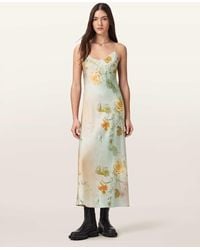 AllSaints - Polyester Bryony Floral Slip Dress, /Us 2 - Lyst