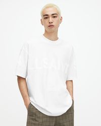 AllSaints - biggy Oversized Logo Print T-shirt - Lyst
