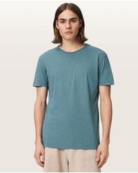 AllSaints - Figure Crew Neck Raw Edge T-Shirt,, Ashy - Lyst